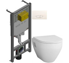 Комплект подвесной унитаз Am.Pm Spirit 2.0 C701738WH + C707857WH + система инсталляции Jacob Delafon E29025-NF + E29026-01R