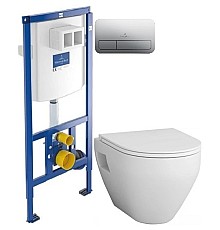 Комплект подвесной унитаз Am.Pm Spirit 2.0 C701738WH + C707857WH + система инсталляции Villeroy & Boch 92246100 + 92249061