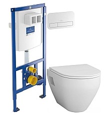 Комплект подвесной унитаз Am.Pm Spirit 2.0 C701738WH + C707857WH + система инсталляции Villeroy & Boch 92246100 + 92249068