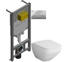 Комплект подвесной унитаз Am.Pm Inspire 2.0 C50A1700SC + система инсталляции Jacob Delafon E29025-NF + E29027-CP