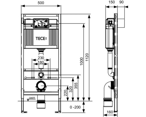 Заказать Комплект подвесной унитаз Villeroy & Boch Avento 5656HR01 + система инсталляции Tece 9300302 + 9240407 в магазине сантехники Santeh-Crystal.ru
