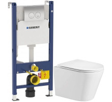 Комплект подвесной унитаз WeltWasser Salzbach 004GL-WT 10000003666 + система инсталляции Geberit 458.124.21.1