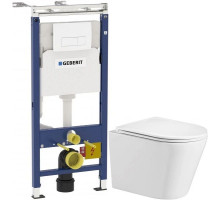 Комплект подвесной унитаз WeltWasser Salzbach 004GL-WT 10000003666 + система инсталляции Geberit 458.125.11.1