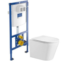 Комплект подвесной унитаз WeltWasser Salzbach 004GL-WT 10000003666 + система инсталляции Villeroy & Boch 92246100