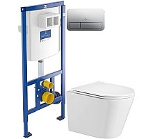 Комплект подвесной унитаз WeltWasser Salzbach 004GL-WT 10000003666 + система инсталляции Villeroy & Boch 92246100 + 92249061