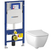 Комплект подвесной унитаз Geberit Smyle Square 500.683.01.1 + система инсталляции Geberit 111.300.00.5