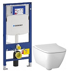 Комплект подвесной унитаз Geberit Smyle Square 500.683.01.1 + система инсталляции Geberit 111.300.00.5