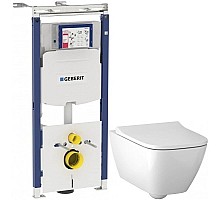 Комплект подвесной унитаз Geberit Smyle Square 500.683.01.1 + система инсталляции Geberit 111.362.00.5