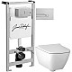 Приобрести Комплект подвесной унитаз Geberit Smyle Square 500.683.01.1 + система инсталляции Jacob Delafon E5504-NF + E4326-CP в магазине сантехники Santeh-Crystal.ru