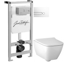 Комплект подвесной унитаз Geberit Smyle Square 500.683.01.1 + система инсталляции Jacob Delafon E5504-NF + E4326-00