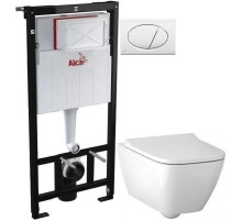 Комплект подвесной унитаз Geberit Smyle Square 500.683.01.1 + система инсталляции AlcaPlast AM101/11203:1RUSSETM70