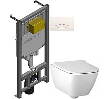 Комплект подвесной унитаз Geberit Smyle Square 500.683.01.1 + система инсталляции Jacob Delafon E29025-NF + E29026-01R