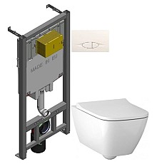 Комплект подвесной унитаз Geberit Smyle Square 500.683.01.1 + система инсталляции Jacob Delafon E29025-NF + E29026-01R