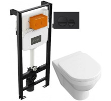 Комплект подвесной унитаз Villeroy & Boch Omnia Architectura 567410R1 + 98M9C101 + система инсталляции Jacob Delafon E24156-NF + E20859-7-BMT