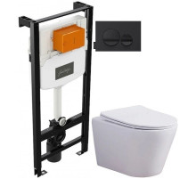 Комплект подвесной унитаз Esbano Clavel ESUPCLAVW + система инсталляции Jacob Delafon E24156-NF + E20859-7-BMT