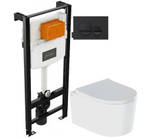 Комплект подвесной унитаз IDDIS Stone STORDSEI25 + система инсталляции Jacob Delafon E24156-NF + E20859-7-BMT