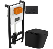 Комплект подвесной унитаз WeltWasser Salzbach 004MT-BL 10000003700 + система инсталляции Jacob Delafon E24156-NF + E20859-7-BMT