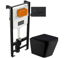 Комплект подвесной унитаз WeltWasser Gelbach 004MT-BL 10000003748 + система инсталляции Jacob Delafon E24156-NF + E20859-7-BMT