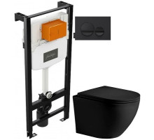 Комплект подвесной унитаз WeltWasser Merzbach 004MT-BL 10000003695 + система инсталляции Jacob Delafon E24156-NF + E20859-7-BMT