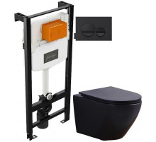 Комплект подвесной унитаз Esbano AZALEA ESUPAZALBM + система инсталляции Jacob Delafon E24156-NF + E20859-7-BMT