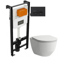 Комплект подвесной унитаз Laufen Pro 8.2096.6.000.000.1 + 8.9896.6.000.000.1 + система инсталляции Jacob Delafon E24156-NF + E20859-7-BMT