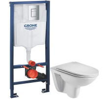 Комплект подвесной унитаз WeltWasser Baarbach 004GL-WT 10000003811 + система инсталляции Grohe 38772001