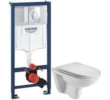 Комплект подвесной унитаз WeltWasser Baarbach 004GL-WT 10000003811 + система инсталляции Grohe 38721001