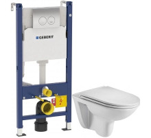 Комплект подвесной унитаз WeltWasser Baarbach 004GL-WT 10000003811 + система инсталляции Geberit 458.124.21.1
