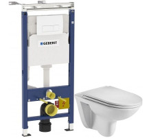 Комплект подвесной унитаз WeltWasser Baarbach 004GL-WT 10000003811 + система инсталляции Geberi 458.125.11.1