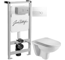 Комплект подвесной унитаз WeltWasser Baarbach 004GL-WT 10000003811 + система инсталляции Jacob Delafon E5504-NF + E4326-00