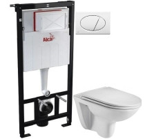 Комплект подвесной унитаз WeltWasser Baarbach 004GL-WT 10000003811 + система инсталляции AlcaPlast AM101/11203:1RUSSETM70
