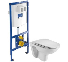 Комплект подвесной унитаз WeltWasser Baarbach 004GL-WT 10000003811 + система инсталляции Villeroy & Boch 92246100