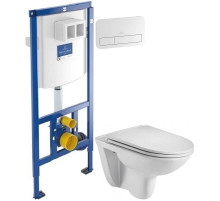 Комплект подвесной унитаз WeltWasser Baarbach 004GL-WT 10000003811 + система инсталляции Villeroy & Boch 92246100 + 92249068