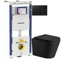 Комплект подвесной унитаз WeltWasser Salzbach 004MT-BL 10000003700 + система инсталляции Geberit 111.362.00.5 + 115.770.DW.5