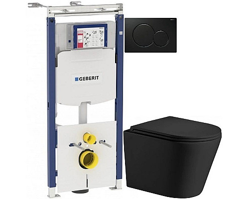 Заказать Комплект подвесной унитаз WeltWasser Salzbach 004MT-BL 10000003700 + система инсталляции Geberit 111.362.00.5 + 115.770.DW.5 в магазине сантехники Santeh-Crystal.ru