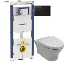 Комплект подвесной унитаз Noken Hotels N399999901 + N356330439 + система инсталляции Geberit 111.362.00.5 + 115.770.DW.5