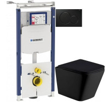 Комплект подвесной унитаз WeltWasser Gelbach 004MT-BL 10000003748 + система инсталляции Geberit 111.362.00.5 + 115.770.DW.5