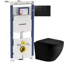 Комплект подвесной унитаз WeltWasser Merzbach 004MT-BL 10000003695 + система инсталляции Geberit 111.362.00.5 + 115.770.DW.5