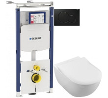 Комплект подвесной унитаз Villeroy & Boch Subway 2.0 5614R2R1 + система инсталляции Geberit 111.362.00.5 + 115.770.DW.5