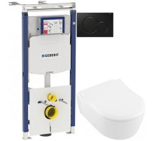 Комплект подвесной унитаз Villeroy & Boch Avento 5656RSR1 + система инсталляции Geberit 111.362.00.5 + 115.770.DW.5