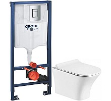 Комплект подвесной унитаз Orange C02-100W + система инсталляции Grohe 38772001