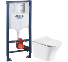 Комплект подвесной унитаз Orange C02-100W + система инсталляции Grohe 38772001