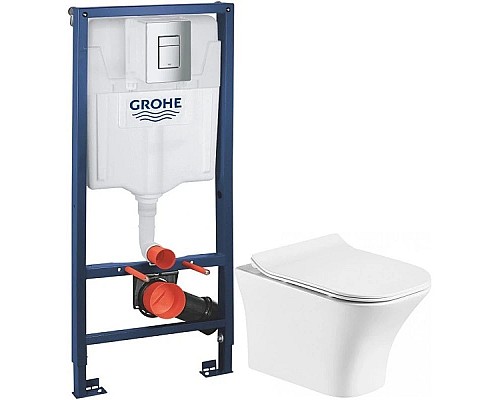 Купить Комплект подвесной унитаз Orange C02-100W + система инсталляции Grohe 38772001 в магазине сантехники Santeh-Crystal.ru