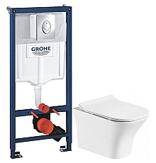 Комплект подвесной унитаз Orange C02-100W + система инсталляции Grohe 38721001