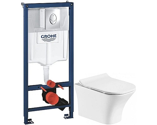 Купить Комплект подвесной унитаз Orange C02-100W + система инсталляции Grohe 38721001 в магазине сантехники Santeh-Crystal.ru