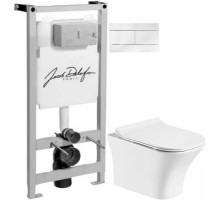 Комплект подвесной унитаз Orange C02-100W + система инсталляции Jacob Delafon E5504-NF + E4316-00