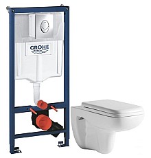 Комплект подвесной унитаз Orange C03-100W + система инсталляции Grohe 38721001