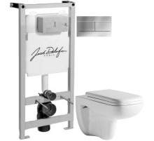 Комплект подвесной унитаз Orange C03-100W + система инсталляции Jacob Delafon E5504-NF + E4316-CP