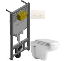 Комплект подвесной унитаз Orange C03-100W + система инсталляции Jacob Delafon E29025-NF + E29026-01R