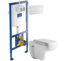 Комплект подвесной унитаз Orange C03-100W + система инсталляции Villeroy & Boch 92246100 + 92249068